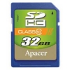 (AP32GSDHC10-R) Карта памяти Apacer, стандарт SDHC, 32Gb, class 10 (SD10-32GB/AP)