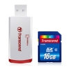 (TS16GSDHC6-P2) Карта памяти Transcend, стандарт SDHC класс 6, 16Gb + картридер P2 Compbo (SD6-16GB/TR-P2)