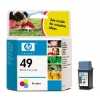 НР №49 Картридж для принтеров HP Deskjet 350c/350cbi/600/610c/615c/640c/660c/670c/690c/695c,OfficeJet 500/590/635/700/710/725 цветной, 22.8мл. (HP51649A)
