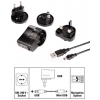 Зарядное устройство 4Trip сетевое, для USB/miniUSB - устройств, адаптеры для Европы/Англии/США, черный, Hama     [ObB] (H-93727)