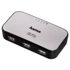 Концентратор USB 2.0 1:4, активный, серебристый, Hama     [ObC] (H-39679)