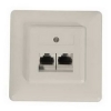Розетка ISDN 2x 8p4c (RJ45) (f), CAT5e, врезная, белый, Hama     [ObT] (H-44597)