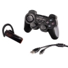 Набор аксессуаров 3-в-1 для Sony PS3 (беспроводные контроллер и гарнитура, кабель данных), черный, Hama     [OxO] (H-11219)
