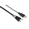 Кабель Power & Data 2-в-1 для Sony PSP, USB-mini USB (m-m), черный, Hama     [PbO] (H-34125)