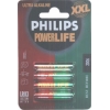 PHILIPS POWER LIFE LR03 (XXL) SIZE"AAA", 1.5V, ALKALINE