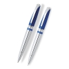Набор Cross Sydney: шариковая ручка и механический карандаш 0.7 мм, цвет: Blue/Chrome Stripe (AT0511B-5)