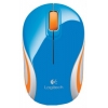 Мышь Logitech Mini M187 голубой/оранжевый оптическая (1000dpi) беспроводная USB для ноутбука (2but) (910-002738)