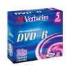 DVD-R Verbatim  4.7Gb, 16x, 5шт., Jewel Case, (43519), записываемый DVD диск (DVD-RJ005/V16)