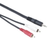 Кабель 2xRCA "тюльпан" - 3.5 мм Jack (m-m), стерео, 2.0 м, двойное экранирование, черный, Hama     [ObA] (H-43412)