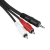 Кабель 2xRCA "тюльпан" - 3.5 мм Jack (m-m), стерео, 5.0 м, двойное экранирование, черный, Hama     [ObA] (H-43413)