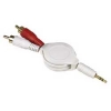 Кабель 2xRCA "тюльпан" - 3.5 мм Jack (m-m), стерео, 1.1 м, позолоченные контакты, вытягивающийся, белый, Hama     [ObM] (H-14001)