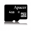 (AP8GMCSH4-RA) Карта памяти Apacer, стандарт microSDHC, 8Gb, class 4, (для мобильных телефонов) без адаптера (SDMicro4-8GB/AP-1)