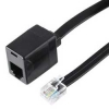 Кабель телефонный 6p4c (m-f) удлинительный, 6.0 м, черный, Hama     [OnT] (H-30459)