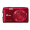 PhotoCamera Nikon CoolPix S3300 red 16Mpix Zoom6x 2.7" 720p 42Mb SDXC CCD IS opt EN-EL19  (VMA952E1)