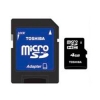 (SD-C16GJ(BL3A) Карта памяти Toshiba, стандарт microSDHC класс 4, 16 ГБ с адаптером SD (SDMicro4-16GB/T)
