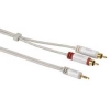 Кабель 2xRCA "тюльпан" (m) - 3.5" Jack (m), 2.5 м, позолоченные контакты, штекеры покрытые алюминием, белый, Hama     [ObQ] (H-53207)