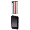 Футляр Stripe для Apple iPhone 4, пластик, белый/голубой/красный, Hama     [ObG] (H-104595)