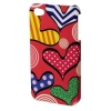Футляр Lahoya Heart для Apple iPhone 4/4S, рисунок сердечки, пластик, красный, Hama     [ObG] (H-107179)