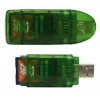 Устр-во считывания/записи карт памяти 2* in 1, USB2.0 (SD, MMC, miniSD*, RS-MMC*, microSD*, mircoMMC*), BURO (BU-CRsdmmc)