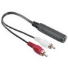Адаптер 2xRCA "тюльпан" (m) - 6.3 мм Jack (f), стерео, черный, Hama     [ObA] (H-43265)