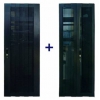 Комплект дверей TWT (TWT-CBB-DR47-6x-S-P1) 47U. 600 мм. черный. Передняя. задняя - перфорированные