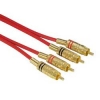 Кабель RCA "тюльпан" 2xRCA(m-m), стерео, 1.5 м, позолоченные контакты, металлические штекеры, красный, Hama     [OnA] (H-29918)