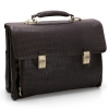 Портфель, с отделением для ноутбука, 42*31*18см, натуральная кожа,тиснение крокодил,черный (TS-083c-038)