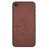 Наклейки Zagg для iPhone 4/4S LEATHERskin коричневый embossed (LSBRNFLZL73)