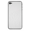 Наклейка ZAGG LEATHERskin для iPhone 4/4S white embossed (LSWHTFLZL73)