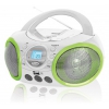 Аудиомагнитола BBK BX100U белый/зеленый 4Вт/CD/CDRW/MP3/FM(an)/USB ((CDS) CD-МАГНИТОЛА BX100U Б/З)