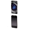 Футляр Rose для Apple iPhone 4/4S, конструктивный доступ ко всем кнопкам, пластик, 3D рисунок, ч/б + синий, Hama     [ObG] (H-108507)