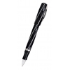 Ручка роллер с запонками. Divina Black Medium. Корпус черная смола, ребра серебро 925 проба. Италия.Visconti (Vs-268-99)