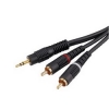 Кабель 2xRCA "тюльпан" (m) - 3.5 мм Jack (m), 10.0 м, позолоченные контакты, ***, черный, Hama     [ObA] (H-44035)