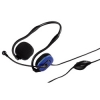 Наушники с микрофоном HS-270, стерео, накладные, затылочная дужка, регулятор громкости, складные, 2x3.5мм Jack, черный/синий, Hama     [ObC] (H-51634)