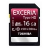 (SD-X16HD(BL7) Карта памяти Toshiba EXCERIA, стандарт SDHC класс 10 (UHS I) Type HD, 16 Gb (SD10-16GB/T-EHD)