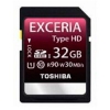 (SD-X32HD(BL7) Карта памяти Toshiba EXCERIA, стандарт SDHC класс 10 (UHS I) Type HD, 32 Gb (SD10-32GB/T-EHD)