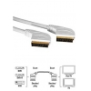 Кабель Scart (m-m), 1.5 м, позолоченные контакты, ***, белый, Hama     [ObV] (H-42771)