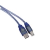 Кабель USB 2.0 A-B (m-m), 3.0 м, прозрачный/синий, Hama     [OnC] (H-29148)