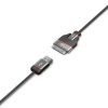 Кабель с поворотным механизмом для зарядки iPhone/iPod и смартфонов с micro USB. Разъемы находятся на поворотном механизме. Длина кабеля 0.9м (iLuv-iCB17BLK)