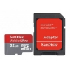 Флеш карта microSDHC 32Gb Class10 Sandisk SDSDQU-032G-U46A +adapter