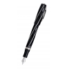 Ручка перьевая. Divina Black Medium. Корпус черная смола, ребра серебро 925 проба. Перо F 14кт . Италия.Visconti (Vs-267-02F)