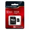 Флеш карта microSDHC 32Gb Class4 Silicon Power SP032GBSTH004V10-SP + adapter