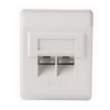 Розетка ADSL 2x 8p8c (RJ45) (f), CAT5e, накладная, белый, Hama     [ObT] (H-44581)