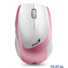 Мышь Genius DX-7100, беспроводная оптическая BlueEye, 1200 dpi, mini-ресивер, 5 кнопок, white-pink, Hanger
