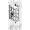 NT PROFI plus IP55 33-66 G Шкаф 19" напольный пылевлагозащищённый, серый 33U 600x600,  дверь  стекло-металл  (3ч)