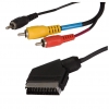 Кабель соединительный Scart (m) (in/out) - 3x RCA "тюльпан" (m),3 м, черный (BSC005-2)