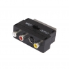 РАСПРОДАЖА! Адаптер Scart (m) In/Out - S-video (f)+3xRCA "тюльпан" (f), черный (BSP005)