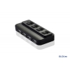Концентратор USB 2.0 HUB ORIENT KE-420, 4 Port, с выключателями, черный, ret