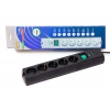 Сетевой фильтр MOST LRG, 5 розеток ( (4 евростандарт+1без заземления), USB, защита аудио-видео техники, черный, 3 метра (МОSТ LRG-USB B 3м)