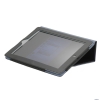 Чехол Jet.A IC10-25N для Apple iPad NEW, iPad 2 и 4 Smart Cover  (Чехол из натуральной 100% мягкой кожи, работает как подставка) Черный/Синий